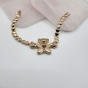 Gold Heart Bear Bracelet Gold Laminated